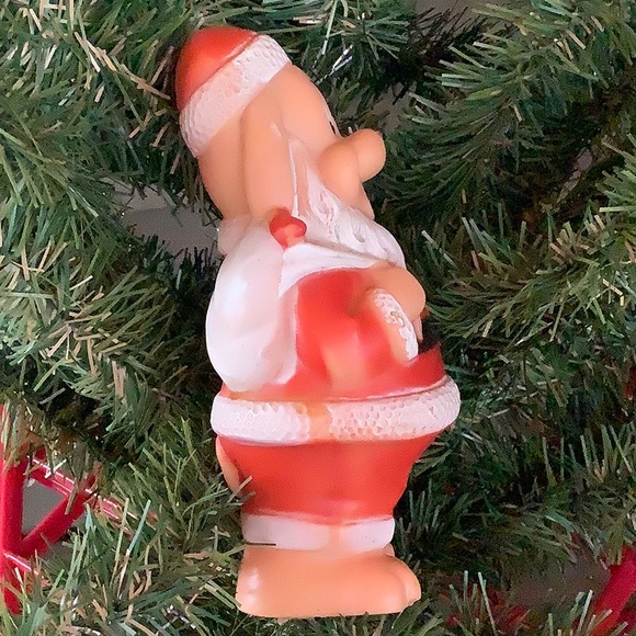 🎅🏻 Vintage 1960’s Christmas Santa “Paws” Rubber Dog Squeaky Toy - Picture 4 of 6